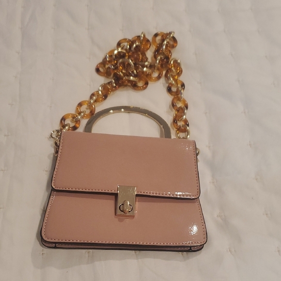 Topshop Pink and Gold Mini Bag with Chain - Picture 1 of 7
